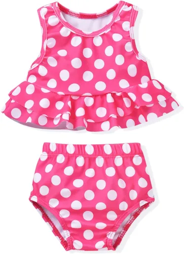 Vista 18 de Aalizzwell Traje de Baño para Niña Pequeña de Dos Piezas Traje de Baño Bikini para Playa Bandera americana B