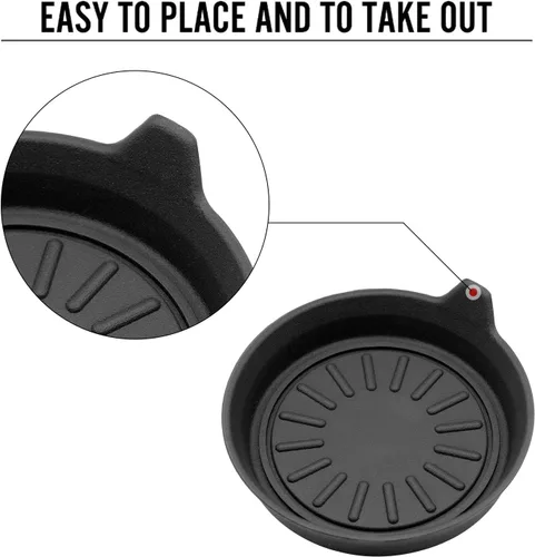 Vista 4 de Seven Sparta Posavasos de automóvil para portavasos, posavasos universales de silicona para vehículos, juego de 4 unidades, 3-1/8 pulgadas de Negro