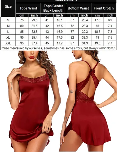 Vista 7 de Avidlove Lencería para mujer, camisón de encaje sexy, babydoll para dormir, paquete de 2