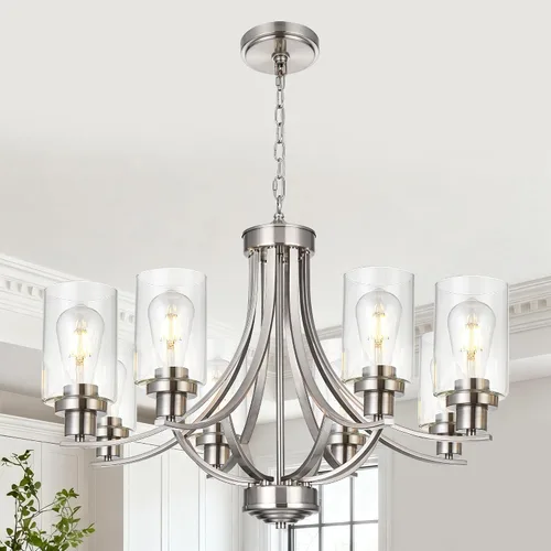 Vista 11 de MELUCEE - Candelabro de granja de 5 luces, bronce aceitado con cristal transparente