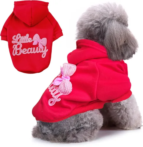 Vista 16 de Jecikelon Sudaderas con capucha para perros de invierno con estampado, ropa cálida para perros pequeños, abrigo de chihuahua, ropa para cachorros