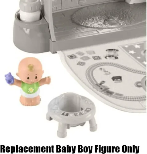 Vista 2 de Pieza de repuesto para el juego de guardería Fisher-Price Little People Cuddle 'n Play - GKP70 ~ Figura de bebé niño ~ Cabello rubio ~ Camisa verde