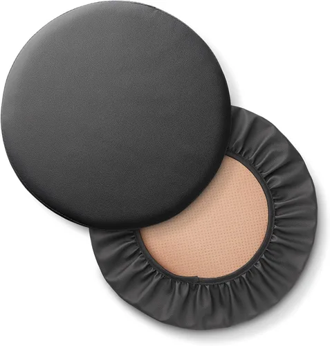 Vista 3 de Saloniture Paquete de 2 fundas redondas para asiento de taburete, funda impermeable de 13-1/2 pulgadas para silla giratoria o taburete de bar
