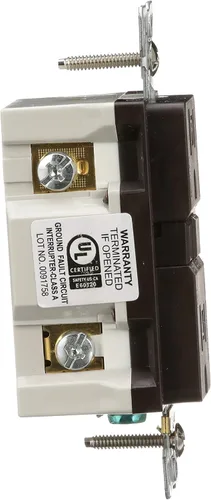 Vista 5 de Eaton GFCI - Receptáculo dúplex resistente a manipulaciones de 15 A -125 V con placa de pared de tamaño estándar, color marrón