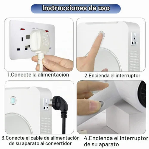Vista 7 de Tonchean - Convertidor de voltaje de 110 V a 220 V 3000 W con alimentación de entrada