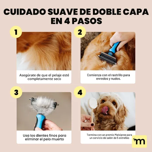 Vista 9 de MalsiPree - Cepillo para perro, grande, negro, 2 en 1 para subcapa y rastrillo desnatador