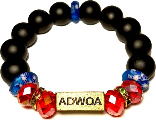 Vista 56 de Pulseras africanas tradicionales con nombre nacido en el día para mujeres de Ghana, materiales naturales, ajuste cómodo y holgado