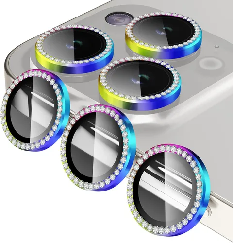 Vista 15 de Jeluse Paquete de 2 protectores de lente de cámara para iPhone 16 Pro Max/iPhone 16 Pro/iPhone 15 Pro Max/iPhone 15 Pro/iPhone 14 Pro Max/iPhone 14