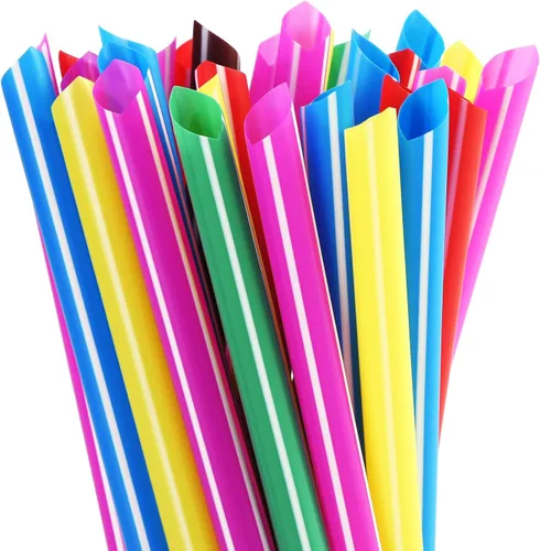 Vista 8 de ALINK 100 pajitas Boba de plástico negro, 0.472 in extra anchas desechables para té de burbujas, perlas popping – 8.5 pulgadas
