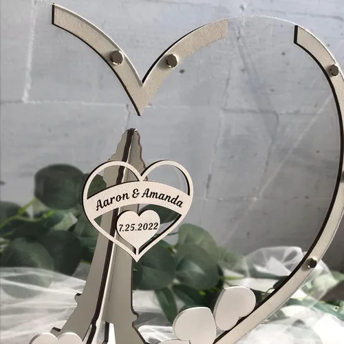 Vista 3 de Personalized Wedding Guest Book Alternative for All Celebrate Baby Shower Decorations (White)