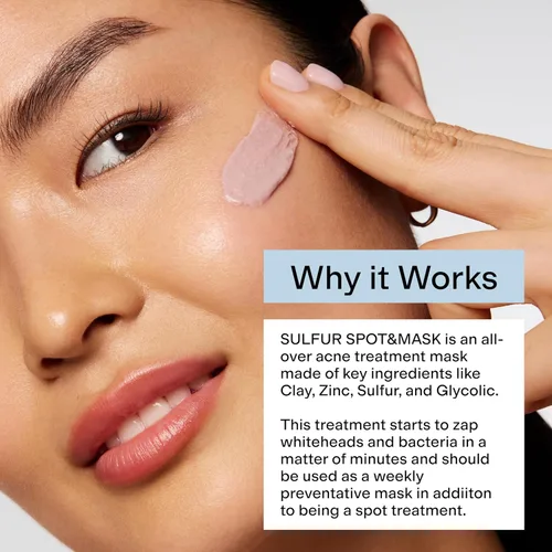 Vista 5 de CLEARSTEM SULFUR SPOT&MASK Mascarilla facial para el acné - Mascarilla facial limpiadora de manchas de azufre - Máscara facial semanal para el acné