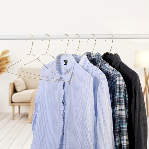 Vista 7 de Mr. Pen Ganchos de metal dorado - Paquete de 10, perchas de alambre para ropa Perchas de ropa delgadas y que ahorran espacio, duraderas