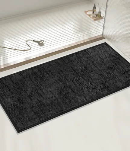 Vista 10 de YIHOUSE Tapete de baño antideslizante, absorbente, de secado rápido, para el suelo del baño, delgado, para debajo de la puerta, lavable de pelo bajo