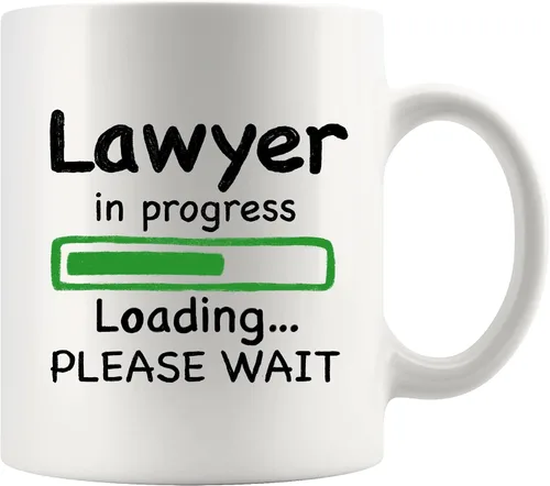 Vista 9 de Panvola Lawyer in Progress Loading Law - Regalos de graduación para futuros abogados y abogados, taza de cerámica de 11 onzas, color negro