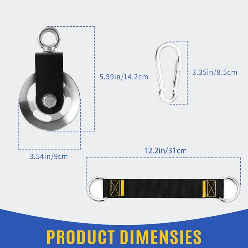 Vista 5 de Rueda de polea de cable de aleación de aluminio de 3.543 in para sistema de gimnasio en casa, resistente con carga máxima de 600 libras, compatible