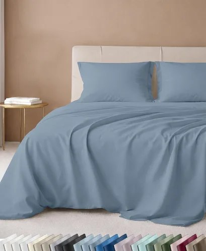 Vista 57 de California Design Den Juego de sábanas tamaño King, 100% algodón, sábanas lujosas de 600 hilos con bolsillo profundo, ropa de cama duradera con 16