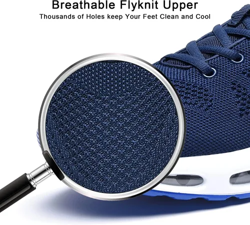 Vista 2 de Tenis de correr para hombre, tenis atléticos, para caminar, transpirables, antideslizantes, con cordones, zapatos deportivos para fitness, trotar