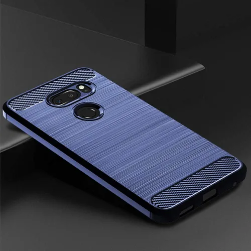 Vista 4 de Funda de teléfono para LG V35 ThinQ V30 Plus con protector de pantalla de vidrio templado, accesorios delgados, funda protectora de silicona
