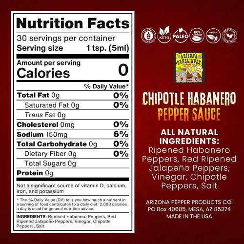 Vista 2 de Arizona Gunslinger 's Chipotle Salsa de pimienta habanero (1) 5 oz.