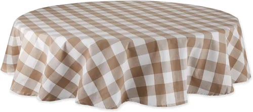Vista 25 de DII Buffalo Check Collection, mantel clásico de granja, 52 x 52 pulgadas, color verde antiguo
