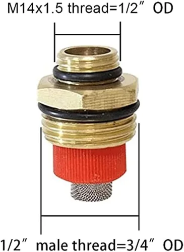 Vista 2 de Joywayus Boquilla rociadora de latón de 1 orificio, rociadores de jardín, 1/2 pulgada, conector de riego macho NPT de 1/2 pulgada, rociadores
