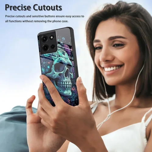 Vista 181 de Funda para Motorola Moto Edge 2022, cubierta trasera de vidrio templado con protector de pantalla, funda protectora a prueba de golpes para Motorola