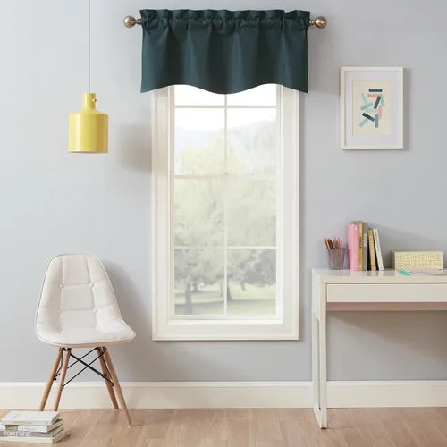 Vista 12 de Eclipse Kendall - Cortina de ventana con cenefa festoneada moderna con bolsillo para barra para cocina o baño, 42 x 18 pulgadas, alcachofa