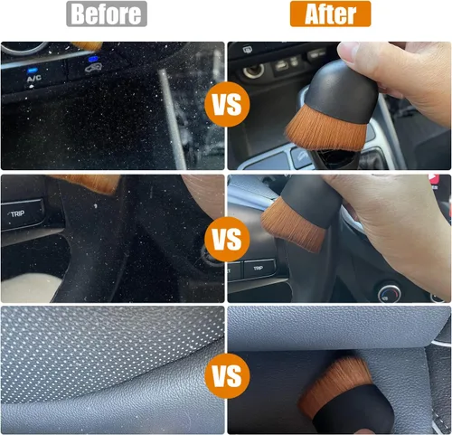 Vista 3 de Pincuttee Cepillo de detalles de coche para interior, kit de cepillos de detalles de automóvil, cepillo de cerdas suaves, herramienta universal