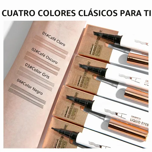 Vista 5 de Yulinlon Q707 - Lápiz de Cejas Preciso de 4 Puntas, Lápiz de Cejas Impermeable de Larga Duración, para Cejas Naturales y Definidas, Fácil de Usar