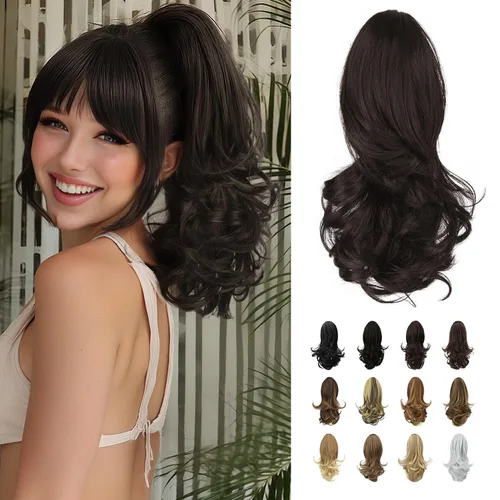 Vista 11 de SOFEIYAN Extensión de Cola de Caballo de 13" Larga y Rizada con Clip en Garra, Extensión de Cabello Sintético de Aspecto Natural para Mujeres