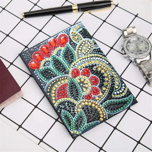 Vista 4 de FLAIGO 5D DIY borla diamante pasaporte cubierta por números kits regalo de lectura, pintura punto de cruz, taladro parcial de cristal de diamantes