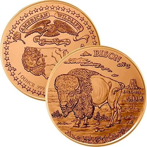 Vista 5 de Jig Pro Shop American Wildlife Series 1 oz .999 Medallón de cobre puro