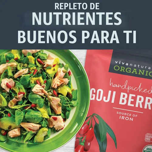 Vista 4 de Viva Naturals Bayas de Goji Orgánicas Secas, 8 oz (227 g) – Sin OGM, Veganas, Perfectas para Té de Bayas de Goji, Batidos, Horneado y Botanas