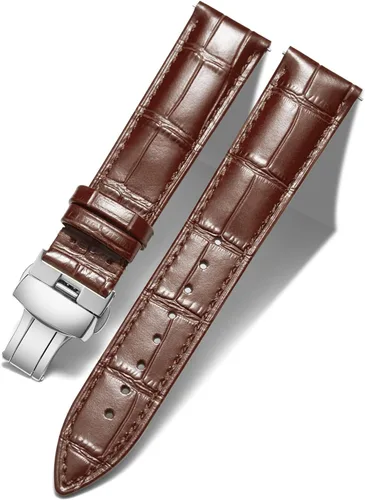 Vista 14 de BINLUN Leather Watch Strap, Quick Release Genuine Leather Replacement Watch Band with Butterfly Deployment Buckle for Men and Women, 12mm-24mm