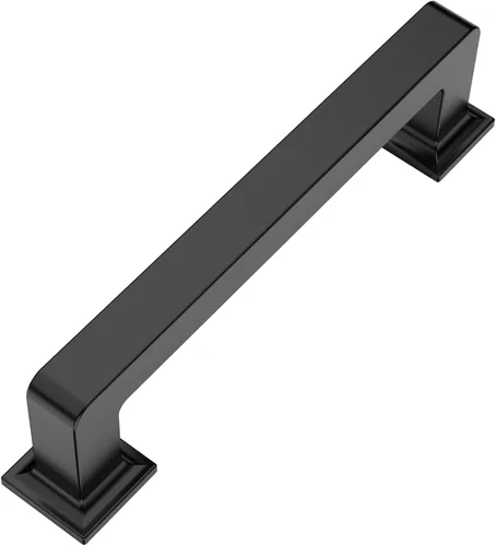 Vista 36 de 9BUILD Paquete de 6 pomos de latón cepillado de 1.2 pulgadas para gabinetes, pomos dorados para cajones, perillas cuadradas para gabinetes