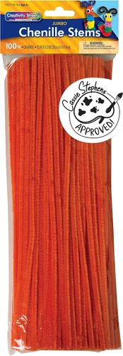 Vista 9 de Creativity Street Jumbo Chenille Stems, 12" x 6 mm, Craft Pipe Cleaners in Assorted Basic Colors, Pack of 100, Case of 12 Packs, 1200 Chenille Stems