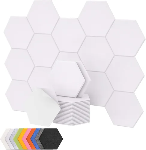 Vista 55 de Paquete de 12 paneles acústicos hexagonales de alta densidad, paneles de pared insonorizados TONOR de 12"x 10"x 0.4", paneles de absorción de sonido
