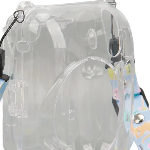 Vista 9 de ciciglow Funda protectora transparente para Mini 12, funda protectora de cámara rígida transparente para cámara instantánea con correa de hombro Azul