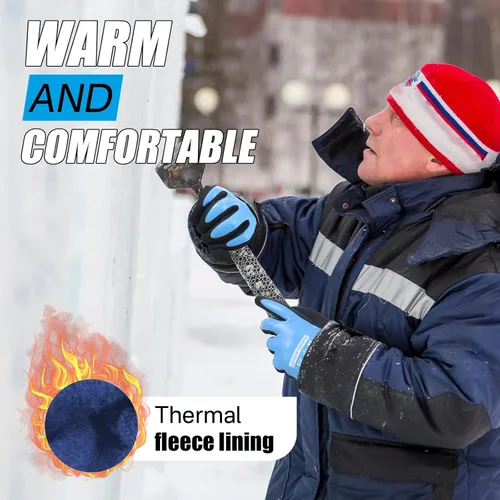 Vista 3 de HANDLANDY Waterproof Work Gloves for Cold Weather, Insulated Winter Work Gloves with Grip for Men Women - 2 Pair