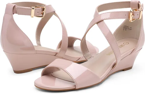 Vista 5 de DREAM PAIRS - Sandalias de tacón bajo con correa de tobillo para mujer