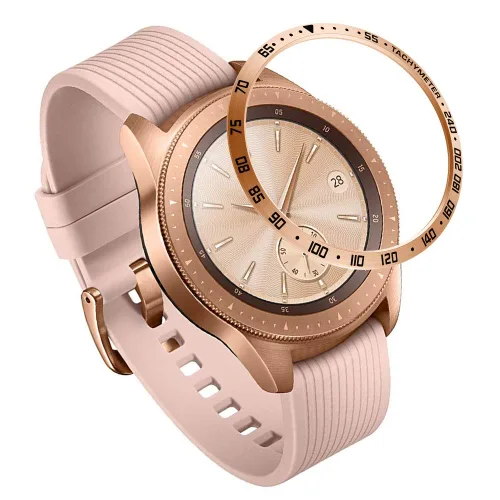 Vista 24 de AISPORTS Anillo de bisel compatible con Samsung Galaxy Watch 1.811 in bisel Loop cubierta adhesiva anti arañazos acero inoxidable bisel de metal