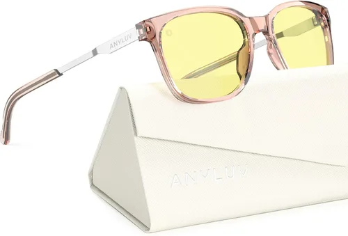 Vista 8 de ANYLUV Blue Light Glasses for Men, Lightweight Computer Gaming Glasses, Stylish Anti Eyestrain Blue Light Blocking Men