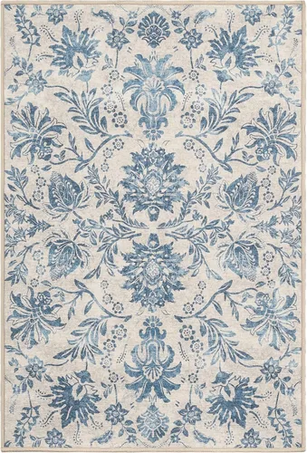 Vista 63 de jinchan Lima - Alfombra simétrica floral geométrica lavable, alfombra de entrada de medio círculo de 2 x 3, alfombra de media luna, suave y Azul
