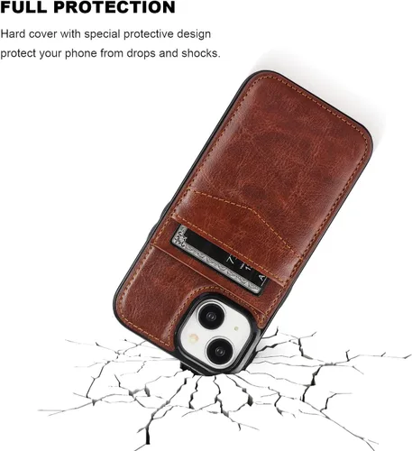 Vista 96 de KIHUWEY - Funda tipo cartera compatible con iPhone 15 con soporte para tarjetas de crédito, cierre magnético, soporte de cuero premium, cubierta