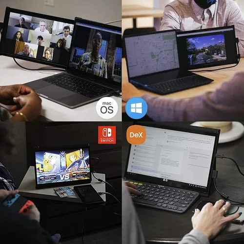 Vista 7 de Mobile Pixels Duex Plus Monitor portátil para computadoras portátiles, USB C/USB A Plug and Play 13.3" Extensor de pantalla portátil Duex Plus