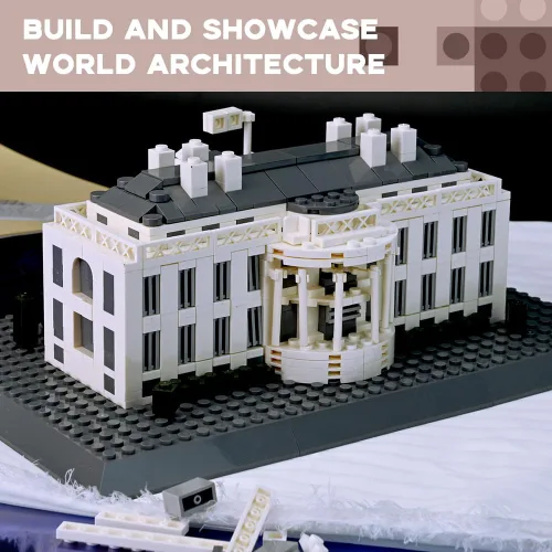 Vista 5 de Architectural White House Large Collection Building Set Model Kit and Gift for Adults (770 Pieces)