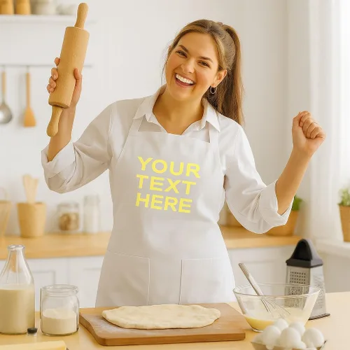 Vista 2 de Delantal de chef personalizado con diseño bordado, delantales personalizados para mujeres y hombres, delantal de chef de cocina con 2 bolsillos