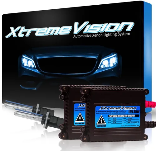 Vista 15 de XtremeVision H1 - Paquete de bombillas de xenón para faros delanteros de 10 K y 35 W DC, balasto delgado, 10000 K, azul oscuro, 1 par