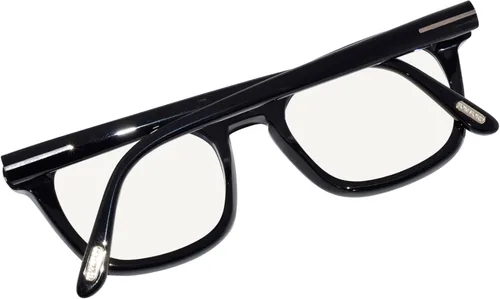 Vista 6 de Tom Ford TF5870-B 001 Gafas de los hombres Brillante Negro Llena Llena Forma Cuadrada 1.969 in, Negro brillante, logotipo "T", lentes de bloque