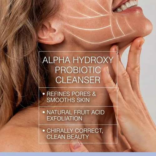 Vista 3 de Skin Perfection Limpiador probiótico de ácido alfa hidroxi, gel salicílico láctico, exfoliante, refina los poros grandes, sin parabenos, sin sulfatos